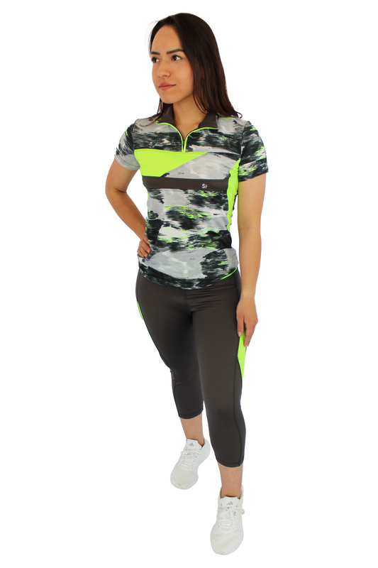 Playera deportiva verde para dama - Aria